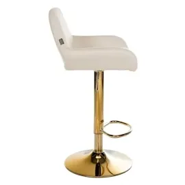 CLP 2er Set Barhocker Braga Gold Stoff creme