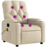 vidaXL Massagesessel, Relaxsessel Creme Stoff