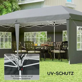 Homcom Faltpavillon 5,85 x 2,95 m inkl. 4 Seitenteile Grau