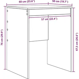 vidaXL Schreibtisch Artisan-Eiche 60 x 50 x 76 cm