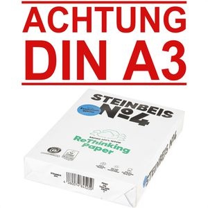 Steinbeis No. 4 Evolution White, A3, Kopierpapier, Recycling, 80g/qm, weiß, 500 Blatt