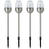 Dehner Solarleuchte Jaro, 4er-Set, silber