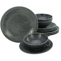 CreaTable Orient Mandala Tafelservice 12-tlg. grau