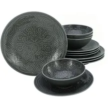 CreaTable Orient Mandala Tafelservice 12-tlg. grau