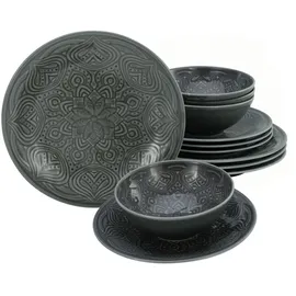 CreaTable Orient Mandala Tafelservice 12-tlg. grau