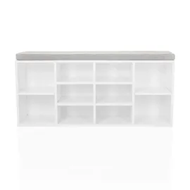 hjh living ESTHA 10 117 x 17 x 38 cm Sitzbank gepolstert / weiß