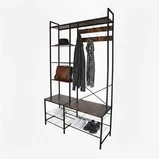 Relaxdays Garderobe Industrial Design Schwarz