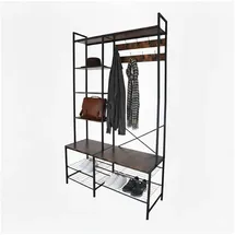 Relaxdays Garderobe Industrial Design Schwarz