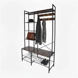 Relaxdays Garderobe Industrial Design Schwarz