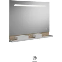 Burgbad Fiumo Leuchtspiegel mit horizontaler LED-Beleuchtung, mit Metallreling, 1000x700mm, SFXU100F3959