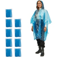 10 x Regenponcho blau Regenumhang Regencape Regenschutz Raincape Regenbekleidung