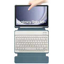 Lobwerk 3in1 Set Tastatur für Samsung Galaxy Tab A9+ Plus 2023 X210/X215 Weiß/Schwarz