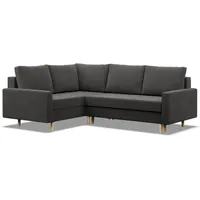 Mebligo - Ecksofa mit Schlaffunktion und Bettkasten Blank, Eckcouch mit Ottomane Links, Sofa L Form 223 x 172 x 88 cm, Couch Wohnzimmer, Ecke Sofa Wohnlandschaft, Schlafsofa - Grau