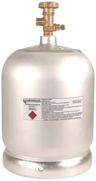 PROFILL Aluminium Gasflasche 2 kg leer und selbst befüllbar für Propan und Butan...