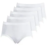 SCHÖLLER Baumwolle Elasthan Taillenslip 5er Pack | 38 | Weiss (SC-0060)