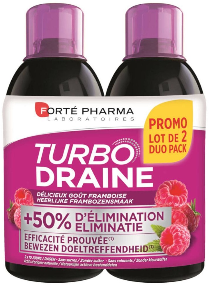 Forté Pharma TurboDraine Himbeer-Geschmack Doppelpack