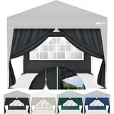 Tillvex - 2X Seitenwand beige für Pavillon 3x3m & 3x6m Faltpavillon Seitenteile wasserabweisend Seitenfenster & Reißverschluss Seitenwände für