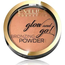 Eveline Cosmetics Glow and Go Gebackener Bronzing Puder - No 02 Jamaica Bay - Seidig Glatter, Natürlicher Finish Bronzer für Konturierung und Verstärkung der Bräune
