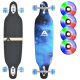 Apollo Longboard Twin Tip DT Longboard 36", gefertigt aus 8 Holzlagen in angesagtem TwinTip-Shape blau