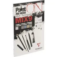 Clairefontaine 960078C - Block PaintON mit 27 Bögen, 250g, 4 Körnungen und 6 Farben sortiert, 9 x 3 Bögen, DIN A3, 1 Block