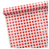 Papstar Tischdecke Folie Karo 80 x 5000 cm Rot-weiß