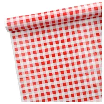 Papstar Tischdecke Folie Karo 80 x 5000 cm Rot-weiß