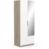 Demeyere Kleiderschrank Weiß, Sonoma Eiche, Holz, 51.1x203x79.4 cm,