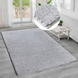 Bruno Banani Hochflor-Teppich BRUNO BANANI "Shaggy Soft" Gr. 1, grau (hellgrau), B:60cm H:30mm L:90cm, Kunstfaser, Teppiche, gewebt, Uni Farben, besonders weich und kuschelig, Kundenliebling