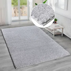 Bruno Banani Hochflor-Teppich BRUNO BANANI "Shaggy Soft" Gr. 1, grau (hellgrau), B:60cm H:30mm L:90cm, Kunstfaser, Teppiche, gewebt, Uni Farben, besonders weich und kuschelig, Kundenliebling