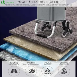 VOUNOT Einkaufstrolley Grau 58L