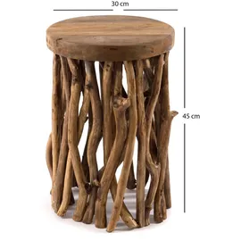 DESIGN DELIGHTS Beistelltisch, Natur, Holz, 30x45x30 cm, Wohnzimmer, Wohnzimmertische, Beistelltische