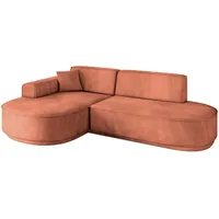 altdecor Ecksofa Ottomane Links MARI-L1-v3 - 243x171x83 cm Koralle, Velours