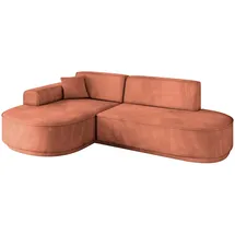 altdecor Ecksofa Ottomane Links MARI-L1-v3 - 243x171x83 cm Koralle, Velours
