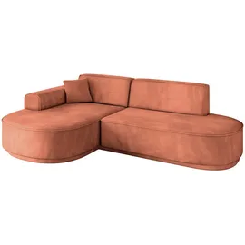altdecor Ecksofa Ottomane Links MARI-L1-v3 - 243x171x83 cm Koralle, Velours