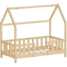 ML-Design Kinderbett Hausbett 70 x 140 cm Kiefer natur beige