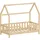 ML-Design Kinderbett Hausbett 70 x 140 cm Kiefer natur beige