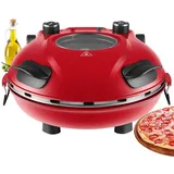 Steinborg Pizzaofen elektrisch mit 32 cm Pizzastein | 390°C | Pizzabackofen Pizza-Backstation | Elektrischer Pizzagrill | Pizzabackmaschine | Timer | 5 Stufen | 1200 Watt | Pizza Bräter | Pizzaofenherd