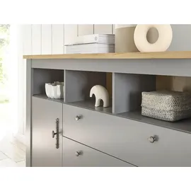 furn.design Sideboard 198 x 104 cm Grau / Eiche
