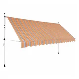 vidaXL Einziehbare Markise Handbetrieben 400 cm Gelb/Blau Gestreift