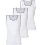 Tanktop 3P BOSS ONE x David Beckham Ton in Ton Stickerei auf der Brust BOSS White 100