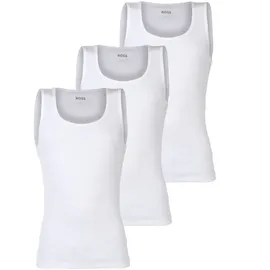 Boss Tanktop »3P RibClassic BOSS ONE x David Beckham«, Ton in Ton Stickerei auf der Brust BOSS White 100