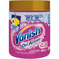 Vanish Oxi Action Multipower Pulver rosa Fleckenentferner für farbige Kleidungsstücke, 1 Packung mit 500 g Wäscheentferner, Additiv für Waschmaschine, ohne Bleichen