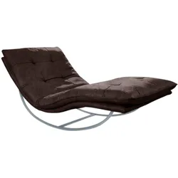 Relaxliege W.SCHILLIG "daily dreams", braun (espresso s37), B:95cm H:85cm T:169cm, Stoff S37 (100% Polyester), Sofas, in Waffelkissen-Optik, Schaukelgestell silber matt, in 2 Breiten