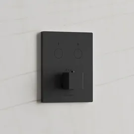 Kronenbach Smart Push Duschthermostat Unterputz eckig für 2 Verbraucher Schwarz Matt 19046002SM