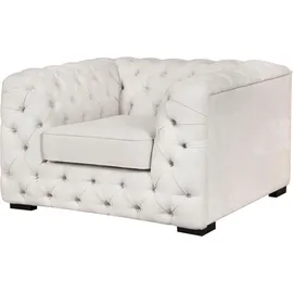 Home Affaire Chesterfield-Sessel Kalina Polyester 110 x 67 x 98 cm Beige mit klassischer Chesterfield-Knopfheftung