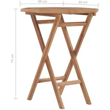 vidaXL Gartentisch 60 x 60 x 75 cm Braun