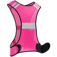 EAZY CASE Warnweste Universal Warnweste mit Klett Reflektor Warnweste Damen leicht einstellbar Klettverschluss Neon Pink rosa
