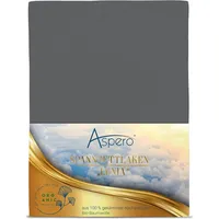 ASPERO Bio-Baumwoll Spannbettlaken Minas in Anthrazit | Gr.: 90-100