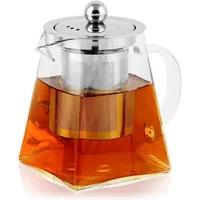 LuxusKollektion Teekanne Teekanne Glas mit Siebeinsatz 900ML Borosilikat Hitzebeständig beige
