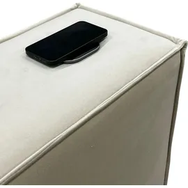 Fun Möbel Ecksofa Sofa ALVARO inkl. QI Ladegerät Stoff Poso Grün Ottomane Links - Grün